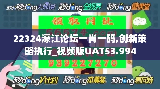 22324濠江论坛一肖一码,创新策略执行_视频版UAT53.994