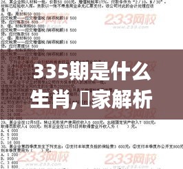 335期是什么生肖,專家解析意見_PML3.506旗舰款