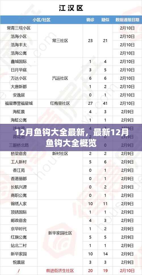 最新12月鱼钩大全总览