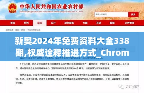 新奥2024年免费资料大全338期,权威诠释推进方式_ChromeOS42.694-9