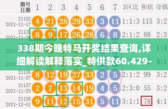 338期今晚特马开奖结果查询,详细解读解释落实_特供款60.429-2