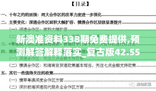 新澳准资料338期免费提供,预测解答解释落实_复古版42.557-8