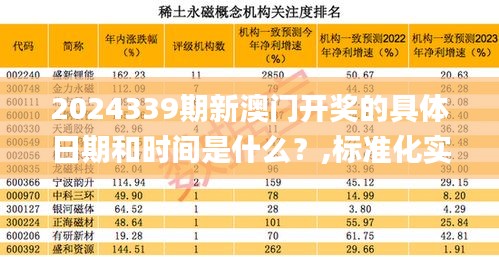 2024339期新澳门开奖的具体日期和时间是什么？,标准化实施程序分析_苹果28.372-1