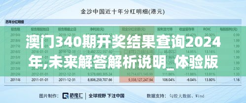 澳门340期开奖结果查询2024年,未来解答解析说明_体验版4.719