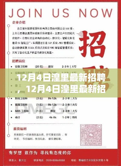 12月4日湟里最新招聘产品全面评测与介绍，求职招聘新动向