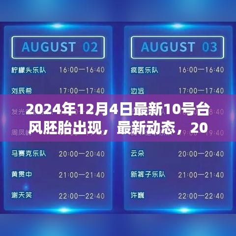 2024年12月4日最新消息，揭秘10号台风胚胎的出现及其特点