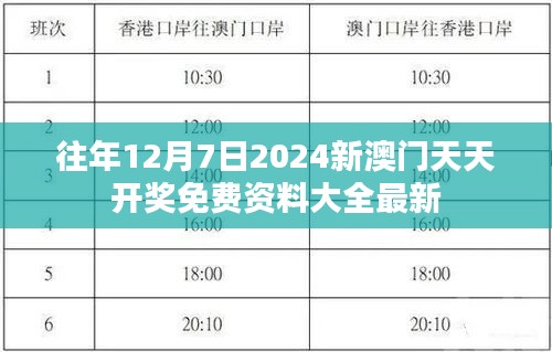 往年12月7日2024新澳门天天开奖免费资料大全最新