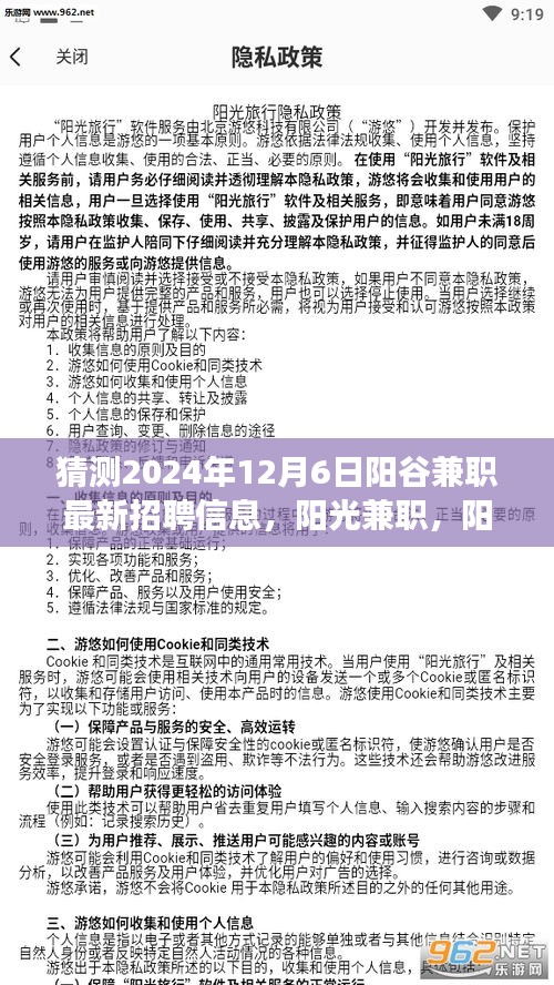 阳谷兼职奇遇与温情招聘之旅，最新招聘信息预测（2024年12月6日）