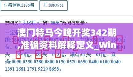 澳门特马今晚开奖342期,准确资料解释定义_Windows8.387