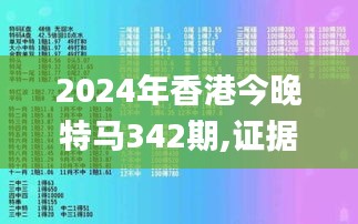 2024年香港今晚特马342期,证据解答解释落实_Pixel2.630