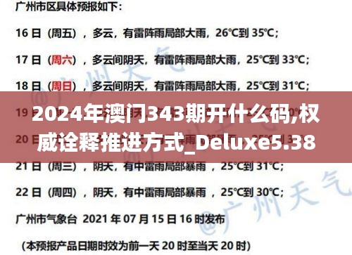 2024年澳门343期开什么码,权威诠释推进方式_Deluxe5.380