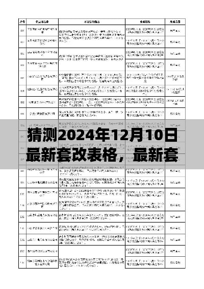 揭秘最新套改表格制作指南，预测与完成2024年12月10日的套改表格步骤解析