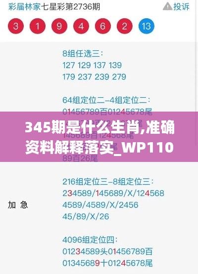 345期是什么生肖,准确资料解释落实_WP110.217