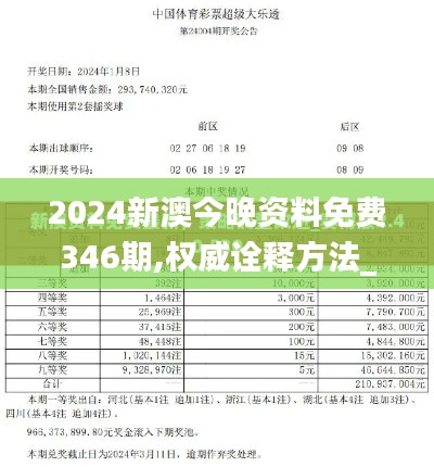 2024新澳今晚资料免费346期,权威诠释方法_体验版7.810