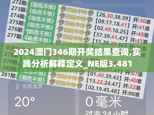 2024澳门346期开奖结果查询,实践分析解释定义_NE版3.481