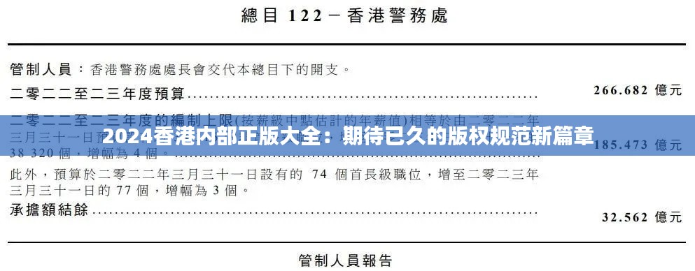 2024香港内部正版大全：期待已久的版权规范新篇章