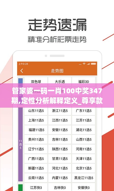 管家婆一码一肖100中奖347期,定性分析解释定义_尊享款4.328