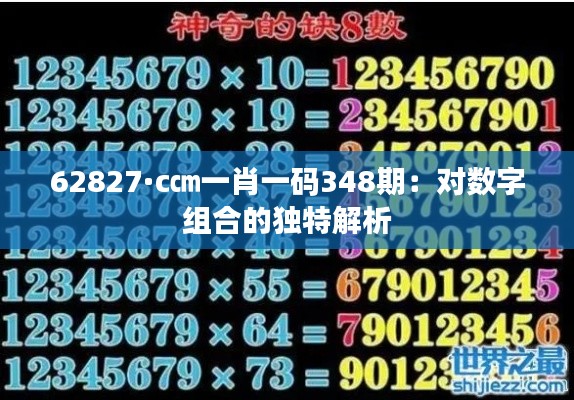 62827·c㎝一肖一码348期：对数字组合的独特解析