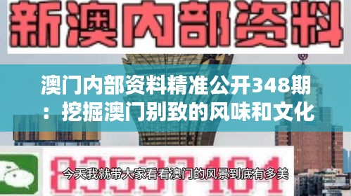 澳门内部资料精准公开348期：挖掘澳门别致的风味和文化