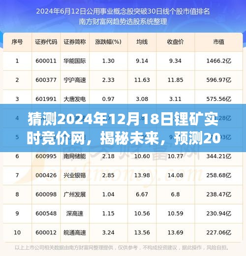 揭秘未来锂矿市场，实时竞价网展望至2024年12月18日