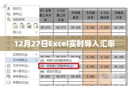 Excel实时导入汇率更新通知，12月27日汇率更新数据上线