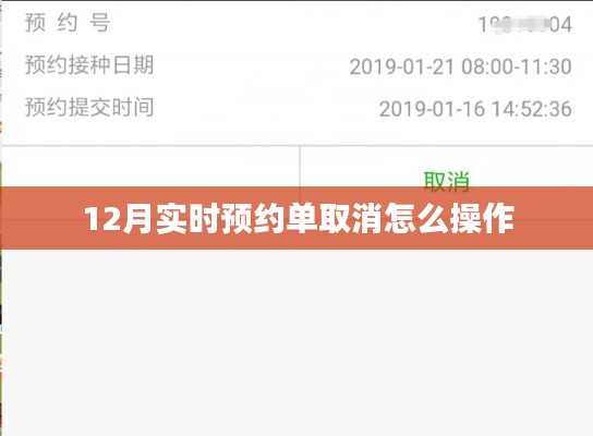 12月预约单取消操作指南