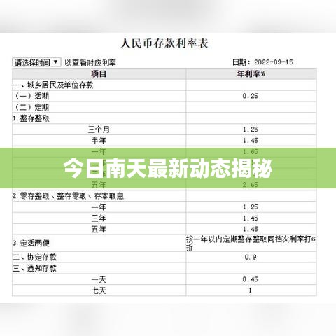 今日南天最新动态揭秘