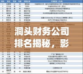 洞头财务公司排名揭秘，影响力深度剖析