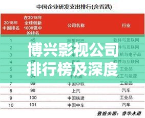 博兴影视公司排行榜及深度行业分析